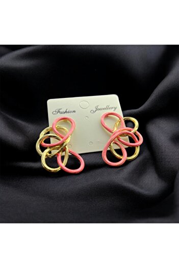 Candy Pink Colorful Twist Earrings