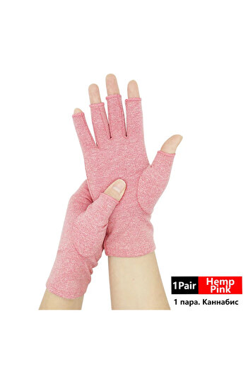 Choice M Hemp Pink 1 Pair Compression Arthritis Gloves Wrist Support Joint Pain Relief Hand Brace Women Men