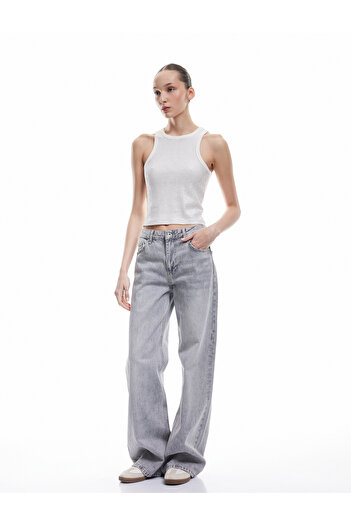 Koton Cotton Stone Detailed Slim Fit Sleeveless Crew Neck Blouse