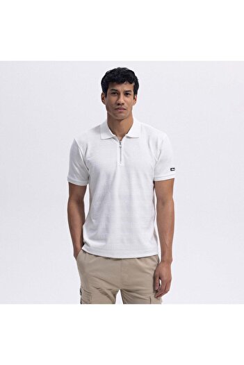 Ellesse Em493-Of Polo Collar Men's T-Shirt - Off White