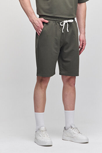 COMBİNE MİCHAİL Ανδρικό σορτς χακί Comfort Fit & Bermuda