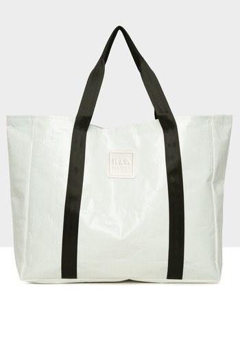 Bagmori White Women's Double Stripe Maxi Size Beach Bag m 000008590