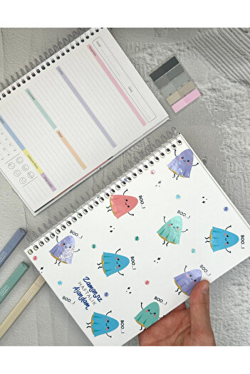 ZeCo Collection Timeless Weekly Planner Stickered Spiral Bound Hard Cover Boo! Patterned