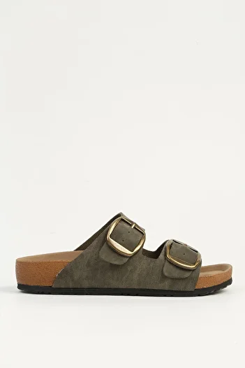 Pierre Cardin Χακί Γυναικείες Παντόφλες PC-7551