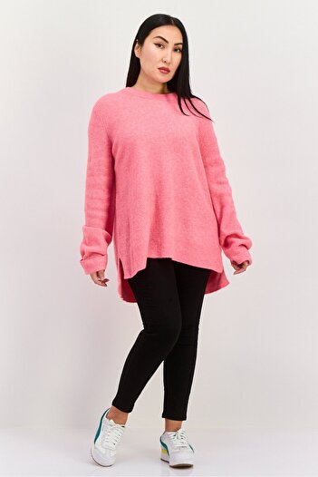 Esprit Women Crew Neck Knitted Sweater, Pink