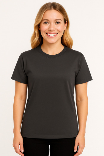İpek Tekstil 100% Cotton Women's T-Shirt Solid Color Basic Combed Cotton Crew Neck