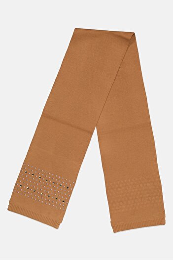 Michael Kors Women Dome Studs And Rhinestone Scarf 164 x 23 cm, Camel