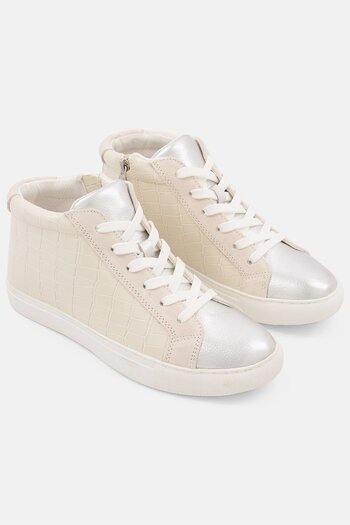 Kenneth Cole Women Lace Up Closed Toe Casual Shoes, Beige Combo