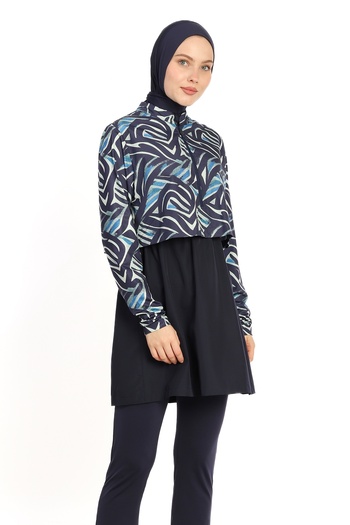 InStyle Bolero Closed Dark Navy Blue Hijab Swimsuit 6198A