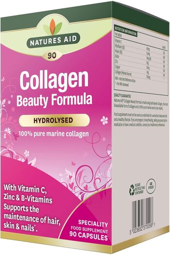 Natures Aid Collagen Beauty Formula With Vitamin C, B & Zinc | For Maintenance Of Normal Hair, Skin