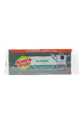 3M Scotch-Brite Classic Scrub Sponge 4+4 Combo Pack (8 Pc.)