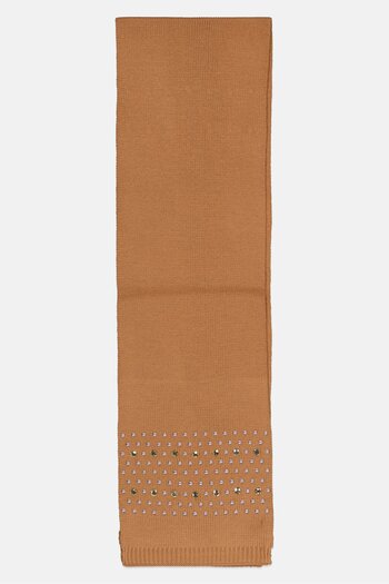 Michael Kors Women Dome Studs And Rhinestone Scarf 164 x 23 cm, Camel