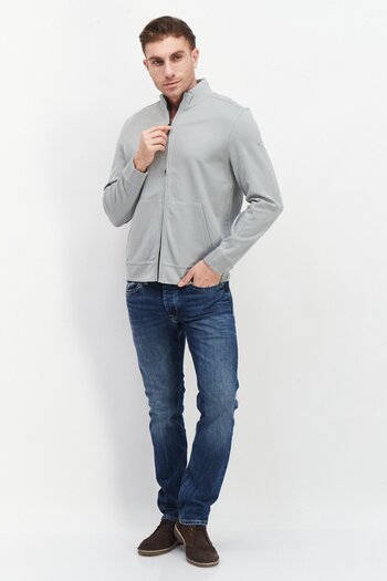 Greg Norman Men Long Sleeve Outdoor Jacket, Light Grey