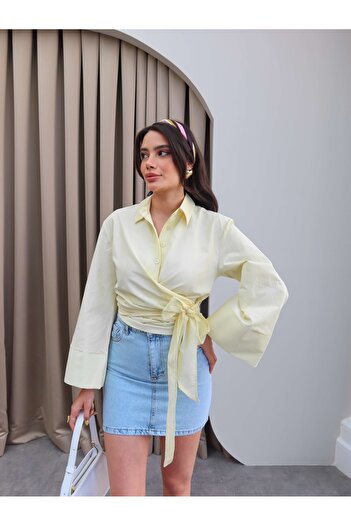 ESRAHELVACI Yellow Lacing Detailed Shirt