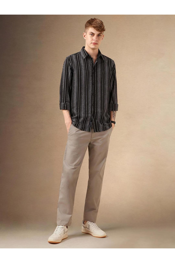 Dennis Lingo By Styli Striped Button Down Collar Shirt