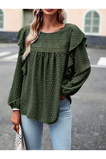 Diva By Styli Round Neck Long Sleeve Top