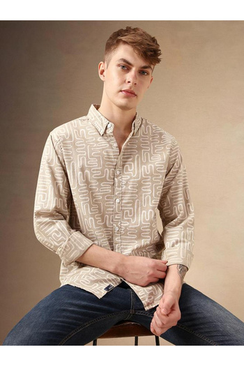 Dennis Lingo By Styli Printed Button-Down Collar Casual Shirt
