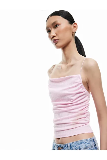 Koton Bürümcük Textured Gathered Rope Strap Blouse