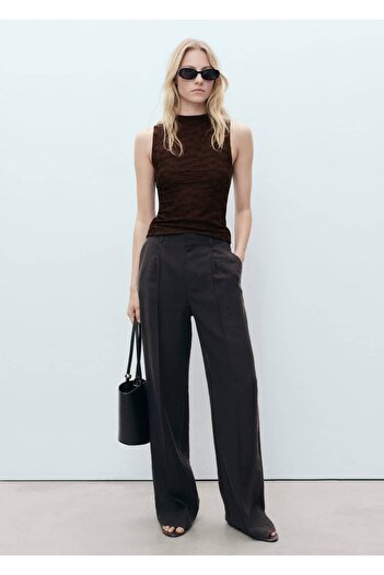 MANGO Woman Blouse Slim Fit with Gathered Shoulder