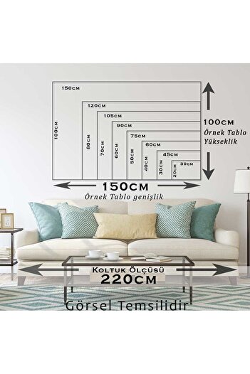 EMİLART Dekoratif Kanvas Nar Ağacı - Bolluk Bereket Özel Tasarım HD Kalite Kanvas Tablo