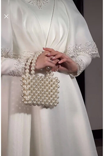 Moss Βραδινό φόρεμα Pearl Bag Γάμος Αποφοίτηση