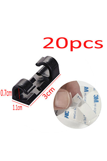 Choice4 Black-20PCS 16/20pcs Cable Organizer Clips Cable Management Wire Manager Cord Holder USB Charging Da