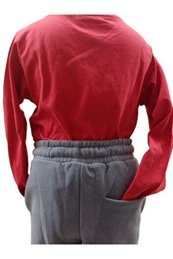 Çikoby Boy's Double Suit Printed Red-Grey
