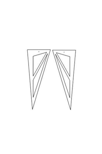 Angels Passion Black Triangle Earrings, Stylish Laser Cut Earrings - Apbj002