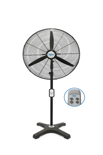 HIMS HEF-AK750 210W 75 cm Siyah 3 Kanat Kumandalı Sanayi Tipi Ayaklı Vantilatör – Endüstriyel Fan