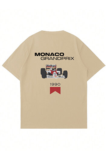 Mad&Calf Μπλουζάκι Unisex Monaco Grandprix με στάμπα με λαιμόκοψη