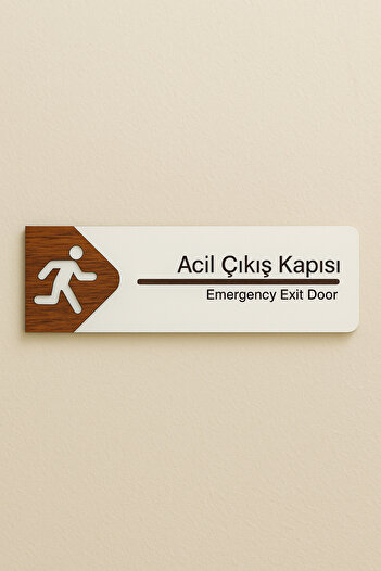 Lucena Acil Çıkış Kapısı Ofis Oda Kapı İsimliği Yönlendirme Tabelası Levhası Kişiselleştirilebilir