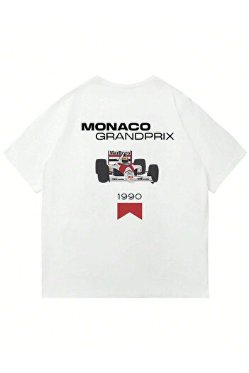 Mad&Calf Μπλουζάκι Unisex Monaco Grandprix με στάμπα με λαιμόκοψη