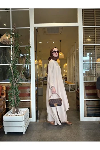 NS Moda Hijab Mina Set Cream Model-538