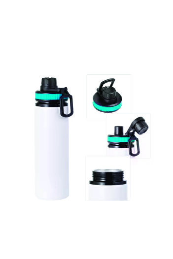 DKDZ SHOP Kuromiii Printed Metal Water Bottle Black 850ml.-014