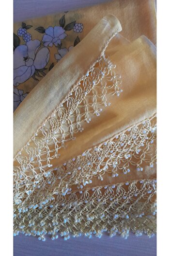 Papatyam Handcrafted Needlepoint Embroidered 2 Edge Embroidered Writing/Needlepoint Writing/Vintage/Dowry Yemeni/85X85/Cotton/