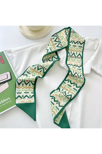 MAHLA Design Scarf, Green Thin Shawl, Bag and Hair Accessory