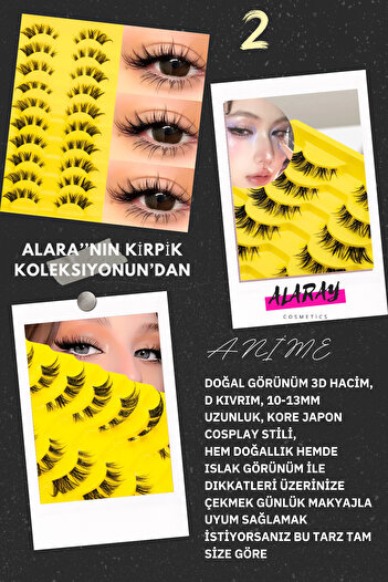 alaraycosmetics ALARA'NIN KİRPİK KOLEKSIYONUNDAN 30 ÇİFT 3 FARKLI STIL TAKMA KIRPIK SETİ