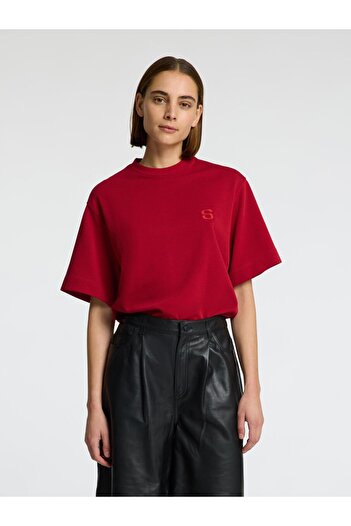 Selected Femme T-Shirt Besticktes Relaxed Fit