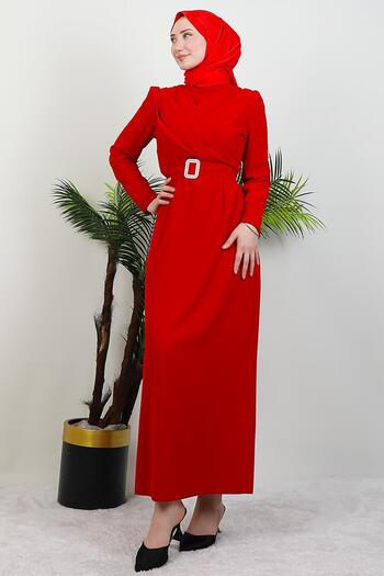 GİYZAMİLA Red Hijab Dress: Shura Model
