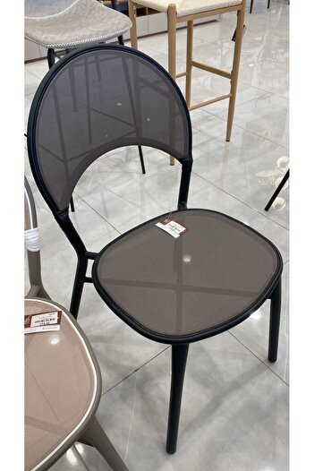 MARIA HOMES 1 PCS Black Mesh Dining Chair with Metal Frame Modern Design