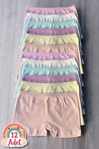 Dondeza Ribbed 12'' Maiden Boxers (6-Piece Rubber) - Pastel Colors
