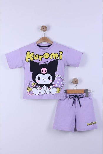 EXTRAÇARŞI Character Printed Girl's T-Shirt Shorts Suit 3/6 Years