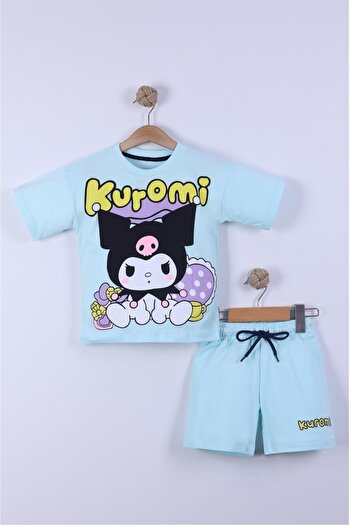 EXTRAÇARŞI Set de pantaloni scurți tricou pentru fete cu imprimeu cu caractere 3/6 ani