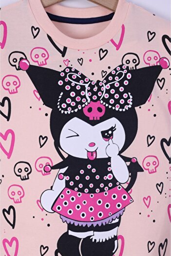 EXTRAÇARŞI Kuromi Printed Girl's Shorts Suit 3/6 Years Old