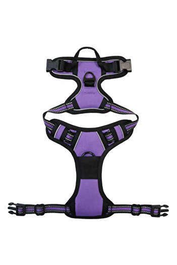 Choice L Purple Pet Dog Harness Reflective Adjustable Breathable Vest Chest Strap for Small Medium Large Do