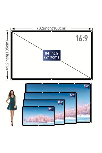 Choice 84 inch 60 72 100 120 150 Inch 16:9 Portable Wrinkle Free Lightweight Projector Screen Home Outdoor