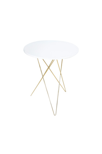 SAHABA Round white steel table 2307