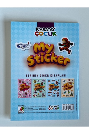 Karatay Yayınları Car-Automobile-Space Sticker Book 154-Pack Blue Cover Sticker Notebook Sticker Book 15X21Cm 8 Sheets