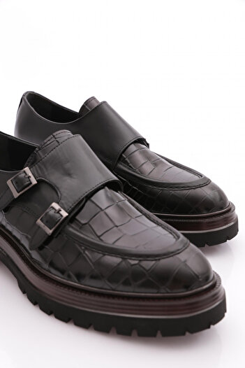 DGN Erkek Casual Ayakkabı Siyah Croco 10381123210