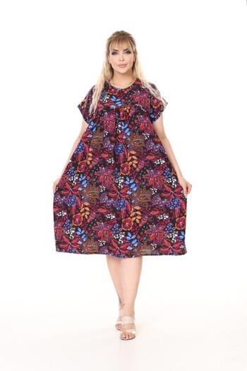 mervemoda Women's Plus Size Summer Woven Dress Tunic